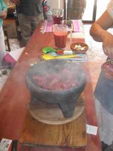 Meat Cooking in Molcajete