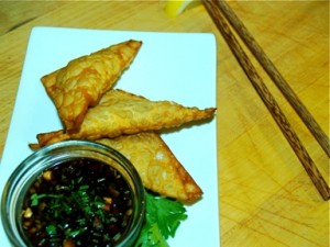 Peanut and Coconut Wontons with Sweet and Spicy Soy Dipping Sauce